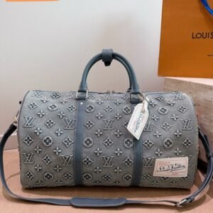 Louis Vuitton Keepall Bandoulière 50 – Washed Denim & Monogram Embossed